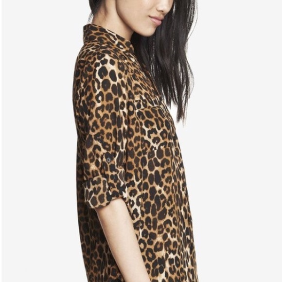 Express The Portofino Shirt Leopard Print - Picture 8 of 10